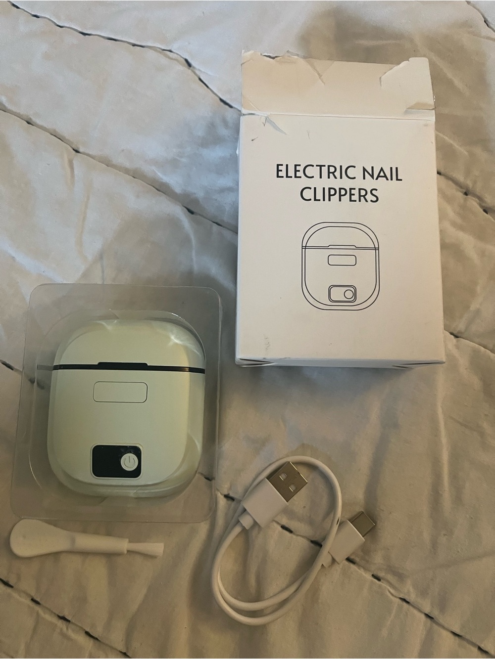 Electric Nail Clippers - Portable Rechargeable Nail Trimmer (Light Green)